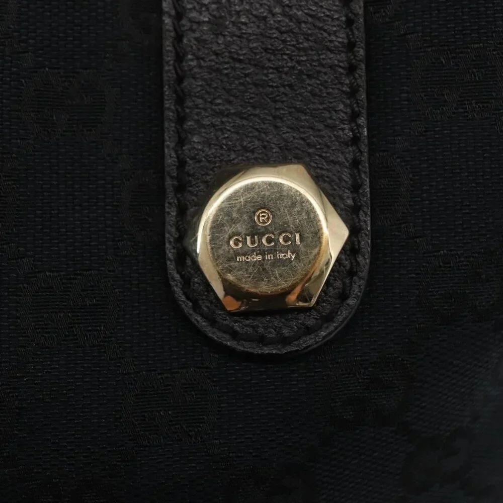 GUCCI GG Canvas Tote Bag Black Gold 153009 Auth 156794 - Picture 6 of 16